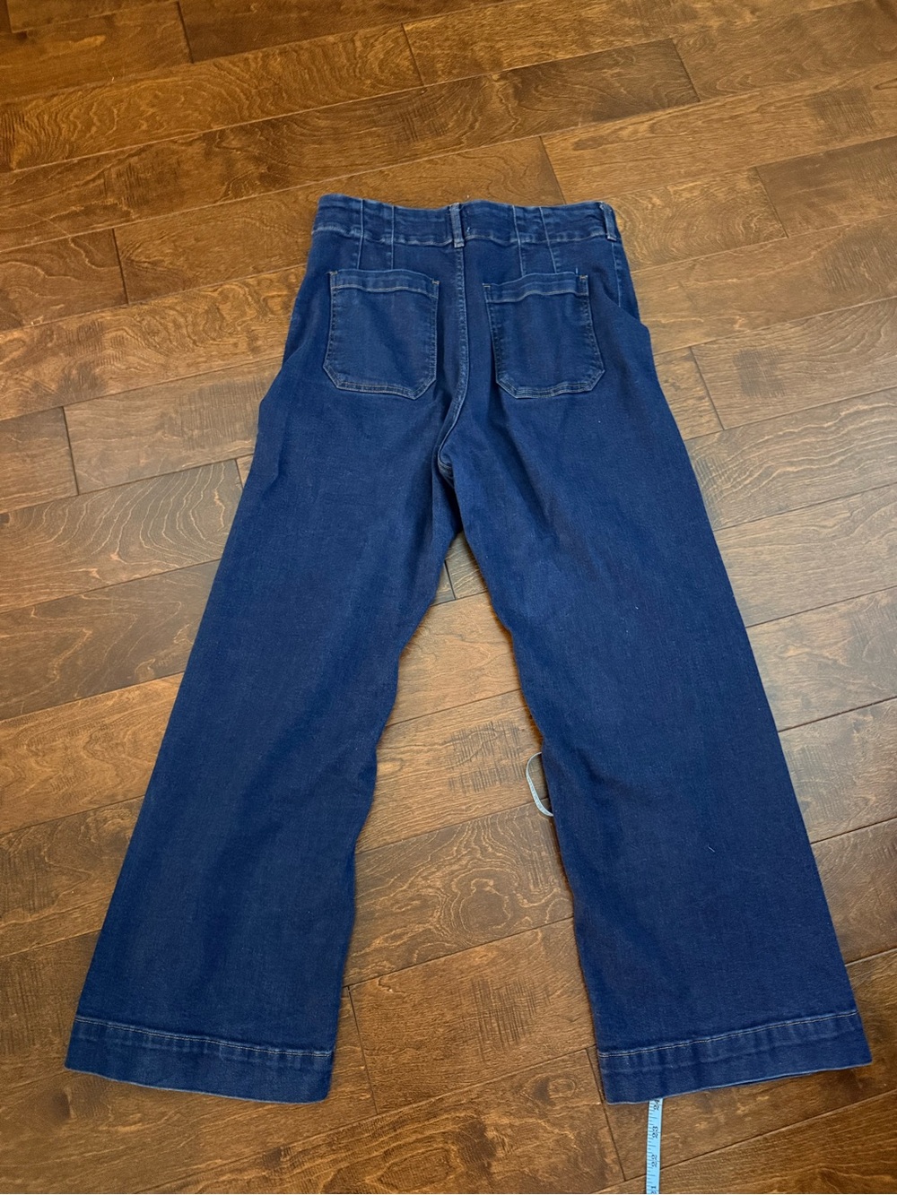 Maeve Anthropologie The Colette Wide Leg Jeans Dark Wash Full Length Size 32 - Picture 4 of 10